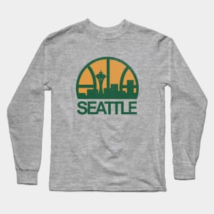 Iconic Seattle Supersonics Skyline Long Sleeve T-Shirt